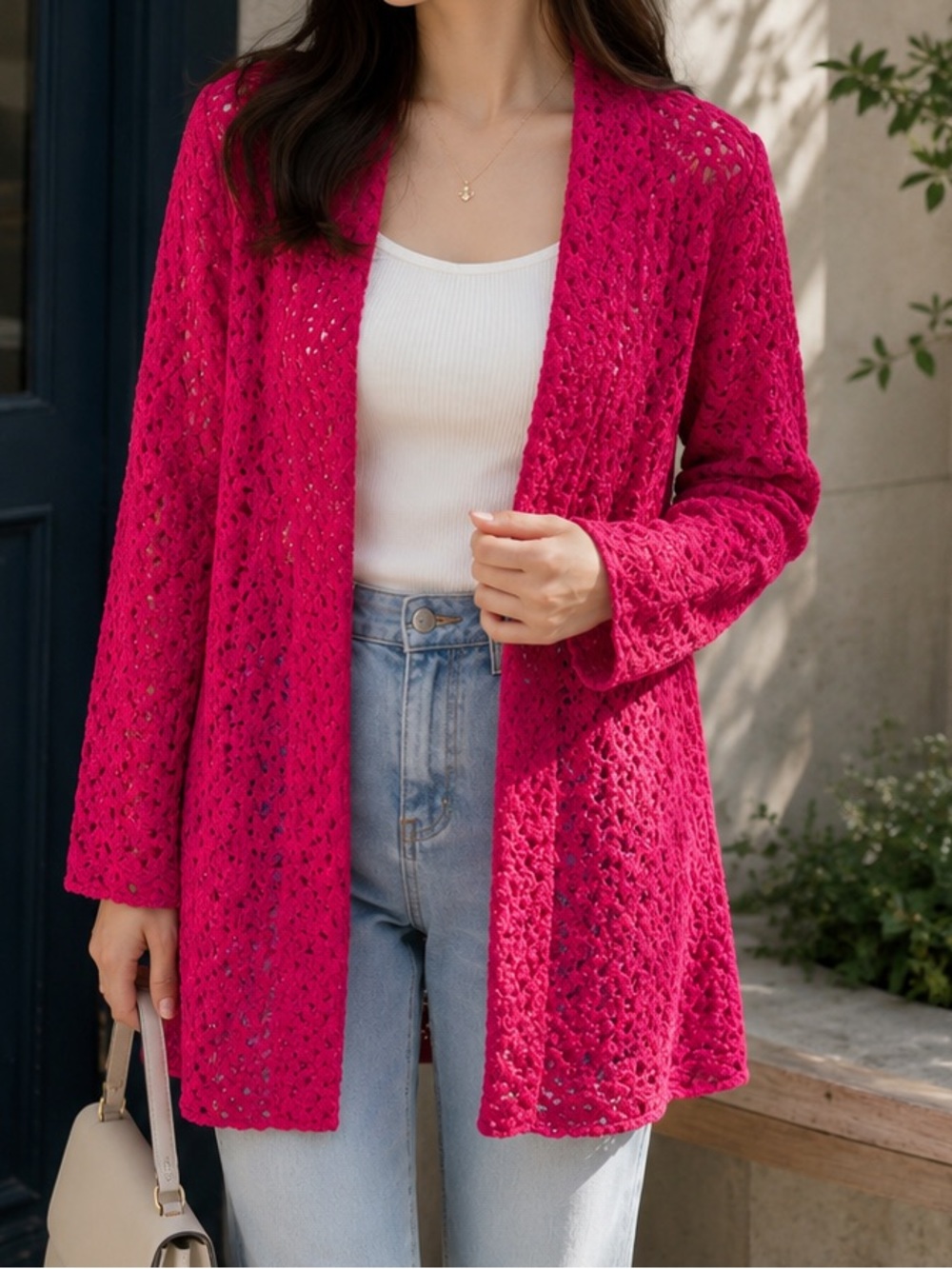 JM Collection Pink Cardigan Size S